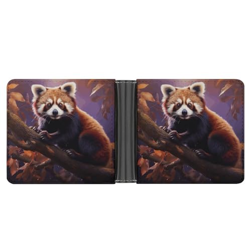 Men's Leather Wallet Bifold Wallet for Men Sitting on A Branch Slim Wallet with Multiple Card Classic Passcase Mens Card Holder