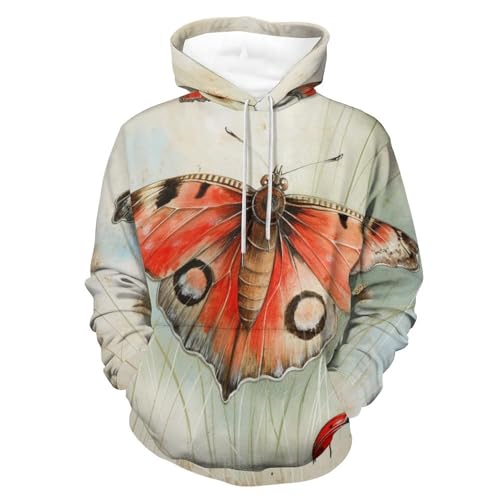 Sweat à capuche Coccinelle Papillon S pull gris unisexe