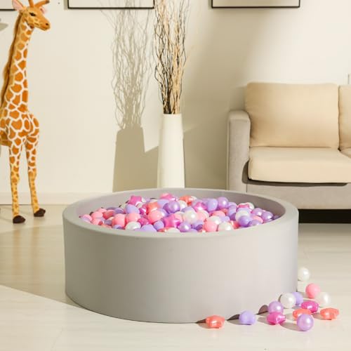 GOGOSO Star Ball Pit Balls for Ball Pit, Crush-Proof BPA Free Colorful Play Plastic Balls for Kids Toddler Christmas Party Decor Giant Friendship Bracelet Banner, Red Purple,50pcs 2.15inch Balls