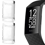 [2-Pack] SPGuard TPU Screen Protector Compatible Fitbit Charge 3 Soft Silicone Case, All-Around Protective HD Clear Ultra-Thin Waterproof Cover for Fitbit Charge 3/Charge 3 SE Smartwatch