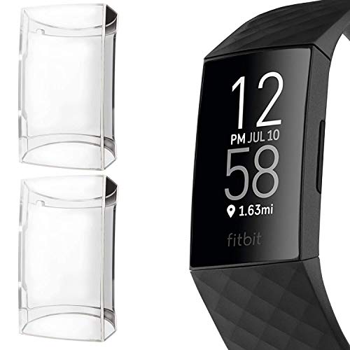 SPGuard TPU Screen Protector Compatible with Fitbit Charge 3 Soft Silicone Case, All-Around Protective HD Clear Ultra-Thin Waterproof Cover for Fitbit Charge 3/Charge 3 SE Smartwatch (Clear, 2 Pack)