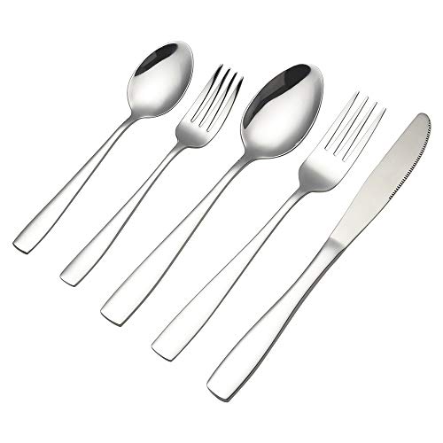 Asking 40-Piece Cutlery Set, Flatware Stainless Steel, Service for 8