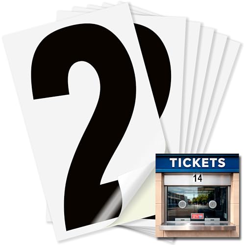 iSYFIX Black Vinyl Number 2 Stickers, White Background, 4 Inch, 6 Pack