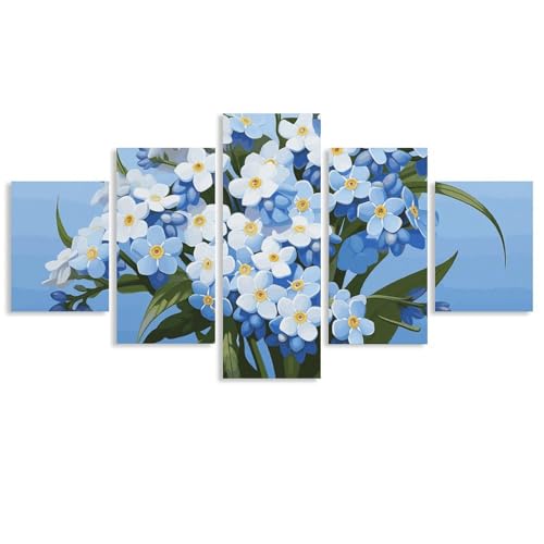 Peinture sur toile Do Not Forget Me tableau moderne 5 panneaux salon