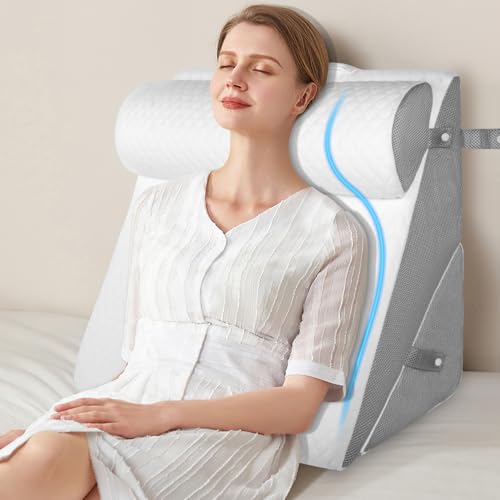 3-in-1 Keilkissen Orthopädisches Keilkissen Bett  Memory Schaum Reflux Kissen Faltendes Dreieckskissen zur Unterstützung von Beinen Knien Linderung von Sodbrennen Schnarchen Schlafapnoe