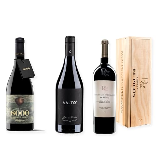 vino Ribera del Duero ofertas 8000 Marqués de Burgos, Aalto Blanco de Parcela y Pago de los Capellanes parcela El Picón pack tres botellas 75 cl