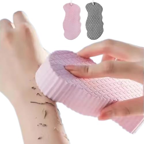 2Pcs Magic Body Exfoliating Bath Sponge 3D Super Soft Exfoliating Bath Sponge for Adults Children and Pregnant Women & Reusable(Gray+Pink)