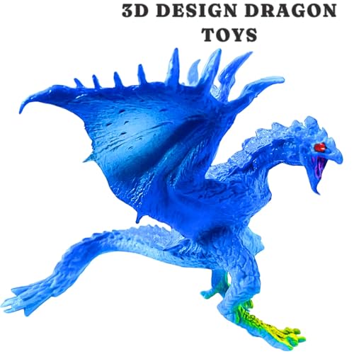 Image of Realistic Flying Dragons Dinosaur Animal Toys for Kids 3+ Years | 6PCs Big Size Jurassic Park Dino Animals Figure Set | Birthday Gifts Safari Dino Animals Egg Toy Action Figurine (Dragon 6)
