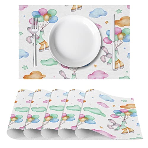 Sets de table lapin antidérapants pour protéger la table des taches - 3