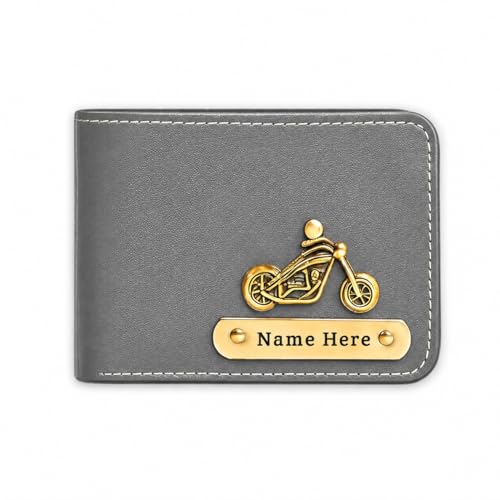 Image of SCPmarts Premium Customized Wallet for Men with Name & Charm - Stylish Personalized Wallet with Multiple Card Slots & Durable Finish - Ideal Gift for Birthday, Anniversary (Grey)