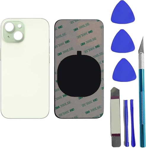 Remplacement de verre arrière iPhone 15 vert comprenant un kit complet d'outils de réparation