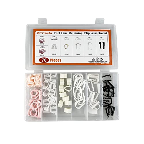 70 Pieces Fuel Line Retaining Clip Assortment Kit Fuel Line Retainer Clip Assortment (70Pcs) #TOP2