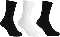 Kit 3 Meias Esportivas Corrida Academia Ciclismo Cano Médio Alto 15cm, Poliamida, Semi Compressiva, Tamanho 36-43, Unissex