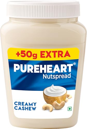 Image of PUREHEART Nut Spread Creamy Cashew (350 +50 gm Extra) | Nutty and Smooth Cashew Spread for Breakfast - No. 1 Exporter of Roasted Nuts