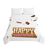Highdi Halloween Druck Sommer Bettdecke, Atmungsaktive Leicht Dünn Sommerdecke, Weich & Hautfre&lich Bettdecke, Mikrofaser Tagesdecke für Sofaüberwurf Einzel Doppel (Halloween,100 * 150cm)