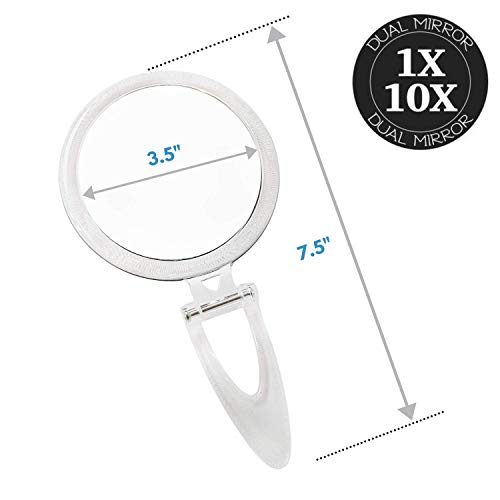 Espejo redondo plegable con soporte 10X miniatura 6