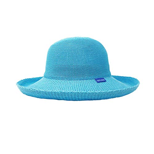 Wallaroo Hat Company Women’s Victoria Sun Hat – Packable Design and Adjustable Sizing for Medium Crown Sizes – Chic Style for Garden Parties, Beach Getaways and Outdoor Events (Turquoise)