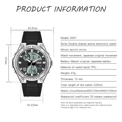 findtime Womens Digital Watch Sport Waterproof Watch Analog Military Tactical Watches LED Backlight Alarm Stopwatch Wrist Watches by findtime - Used condition - Image 6
