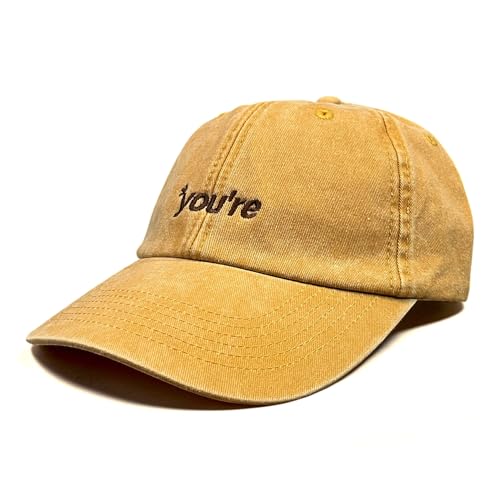 Outsdr Unisexe *You're Casquette de Baseball Brodée Délavée - Mustard – vue 2