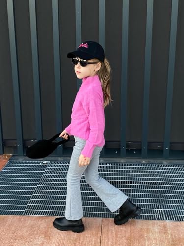 Miipat Toddler Girl Flare Pants 3 Pack Ruffle Ribbed Baby Bell Bottoms Slub Cotton Solid Elastic Waist Trousers3