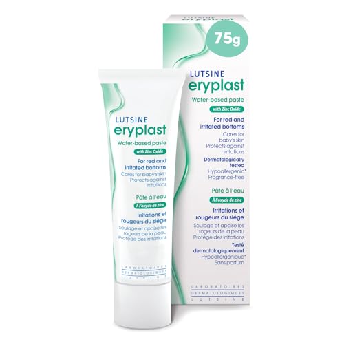 Pasta acqua Eryplast - unguento protettivo, crema per pannolini per bambini - calma, cura e proteggere la pelle dalla dermatite del pannolino - ipoallergenico, senza profumo e test pediatrico (75 g)