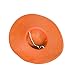 WITHMOONS Orange Straw Hats for Women Floppy Sun Hats Beach Wide Brim Oversized UPF 50 with Strap Summer Roll Up SZ90045 (Orange)