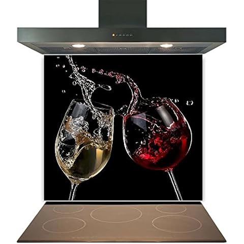 Kitchen Glass Splashback Toughened Tile Cooker Panel Any Size Two Wine Splash Design Cover