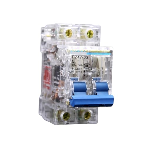 Disjoncteur transparent DZ47-2P 25A pour la protection contre les surcharges électriques