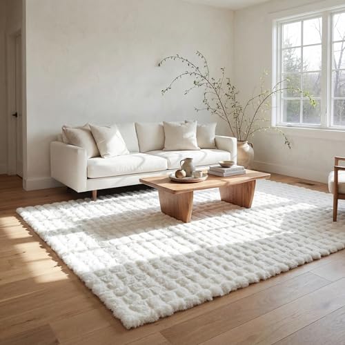 Image of nuLOOM Jeni Off White Checkered Washable Area Rug, 5' x 8'