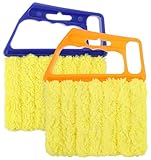 2 Pcs Blind Duster for Wood Blinds, 7 Finger Blind Cleaner Duster Tool, Microfiber Washable Blinds Cleaner Tool for Window & Air Conditioner, Reusable Dusting Brush