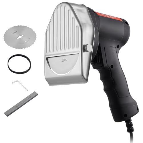 VEVOR Elektrisches Schawarma-Messer 80 W Türkisches Kebab-Messer Kommerzieller Gyro-Schneider aus Edelstahl Döner-Kebab-Fleischschneider mit 2 Klingen 100 mm Klingendurchmesser