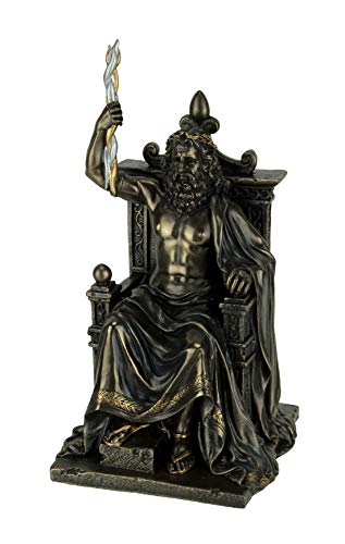 Estatua Zeus con Rayo Acabado Bronce 20.6 cm miniatura 1