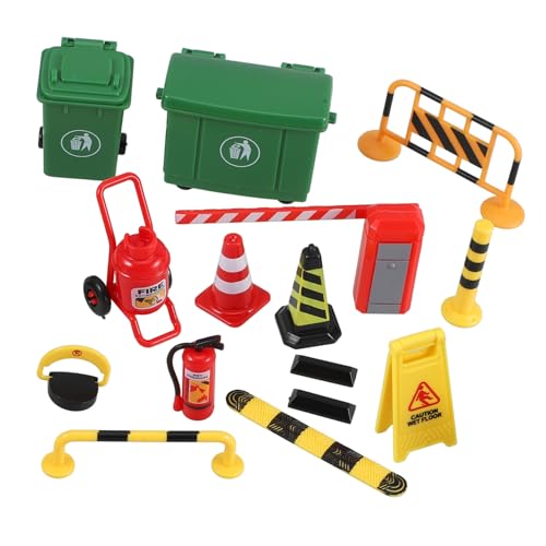 Gogogmee 1Set Traffic Barricade Playset Simulation Road Block Sign Model for Classroom Teaching Sandbox Fun and Lightweight Interactive