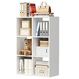 COMHOMA 6 Wood Cube Storage Organizer with Open Back and Removable Back Panels, 11In White Cube Storage Bookshelf, Cubicle Shelf Bookcase for Home Office Bedroom Living Room, Vertical or Horizontal