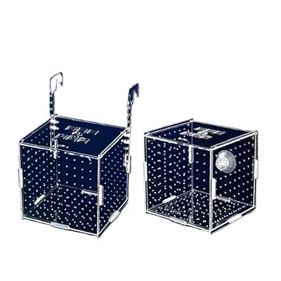 Transparent Acrylic Aquarium Isolation Box - Single & Double Grid Fry Breeding Tank for Fish Hatcheries(Hook)