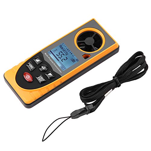 Anémomètre portable avec thermo-hygromètre et luxmètre LCD