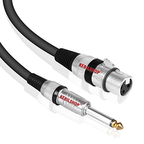 Image of Microphone Cable 3 Pin XLR Female to 1 /4 inch TS 6.35 mm Male 5 Meter /16 Feet, TRS to XLR Female Cable For Dynamic Microphone,Amplifier. (BLACK)