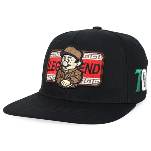 Trendy Apaprel Shop JGL El Chapo 701 Embroidered Flatbill Snapback Cap - Black Black 1