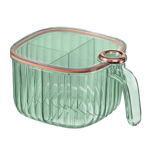XUQEAYWD Tarro de especias transparente, 20 x 15 x 11 cm, tarros para especias con 4 compartimentos, resistentes a la humedad con tapa y cuchara, recipiente para especias para la cocina