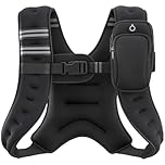 ZELUS Weighted Vest, 6lb/8lb/12lb/16lb/20lb/25lb/30lb Weight Vest with Reflective Stripe for Workout, Strength Training, Running, Fitness, Muscle Building, Weight Loss, Weightlifting, Black(12 lb)