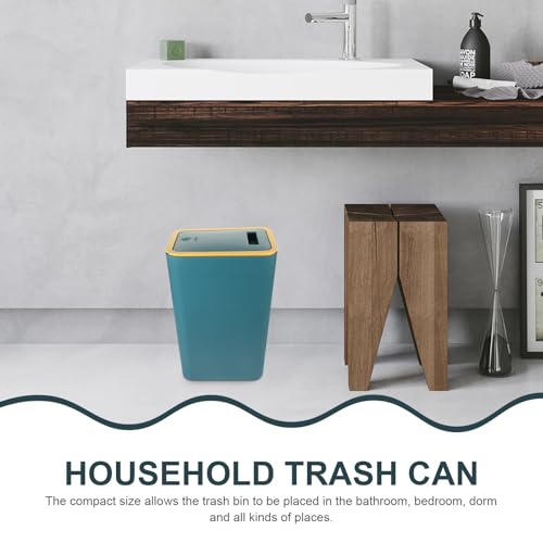 Caneca de basura de cocina con tapa 10l plástico azul miniatura 3