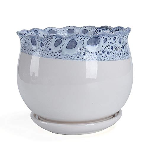 Grand pot de fleurs simple en céramique anti pourriture