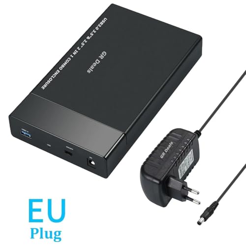 USB 3.0 2 in 1 External Hard Drive Casing for 2.5″ & 3.5″ Sata Hard Drives Dual 2.5 inch and 3.5 inch HDD Enclosure. Up to 16TB Support UASP. 2in1 Combo Fastest with 5 GBPS Enclosure. (Black) - Image 6