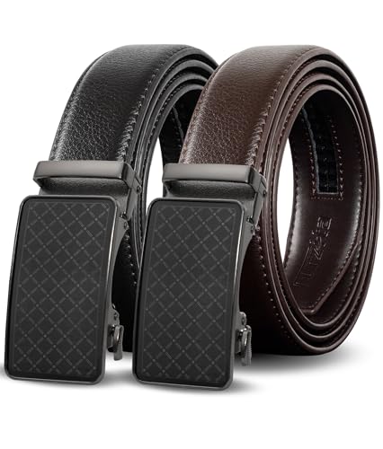 50% Off Men's Ratchet Leather Belts 2-Pack with Code WG4THTDO
