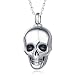 Produktbild Quiges Edelstahl Memorial Cremation Urn Anhänger Esche Halter Schädel für Einäscherung mit verstellbare Halskette 46-52cm
