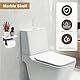 QUARKZMAN Toilettenpapierhalter mit Marmorregal, Wandmontierter Toilettenpapierhalter aus Aluminium für Badezimmer (Schwarz)