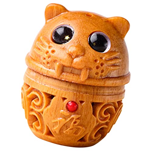 IWOWHERO accesorios de llavero madera cordino decoración auto tiger escultura car juguete medallón difusor de tigre mascota asiático Figurilla estatua de tigre artesanías de tigre Sándalo