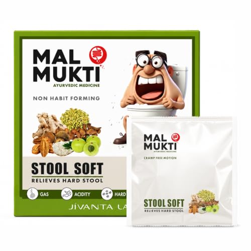 Image of Mal Mukti Stool Soft, Ayurvedic Digestive Aid Powder, for Constipation Relief, Stool Softening & Piles. Non-Habit Forming made with Amla, Baheda, Haritaki, Psyllum | 50g