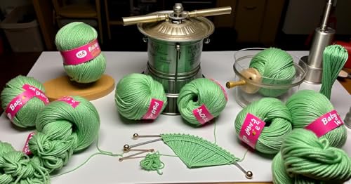 Image of Vard hman 100% Acrylic Wool Apple Green (12 pc) Baby Wool Wool Ball Hand Knitting Wool /Art Craft Soft Fingering Crochet Hook Yarn, Needle Knitting Yarn Thread Dye P