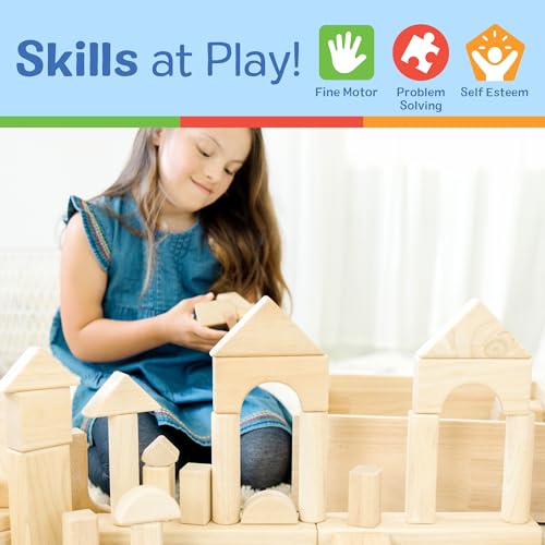 Melissa & Doug 503 Standard Unit Solid-Wood Building Blocks With Wooden Storage Tray (60 Pcs) Classic Wooden Blocks thumb #5